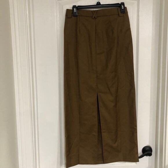 Commense Womens A-Line Skirt Size Small Brown Back Slit With Pockets Maxi Casual - Picture 7 of 10